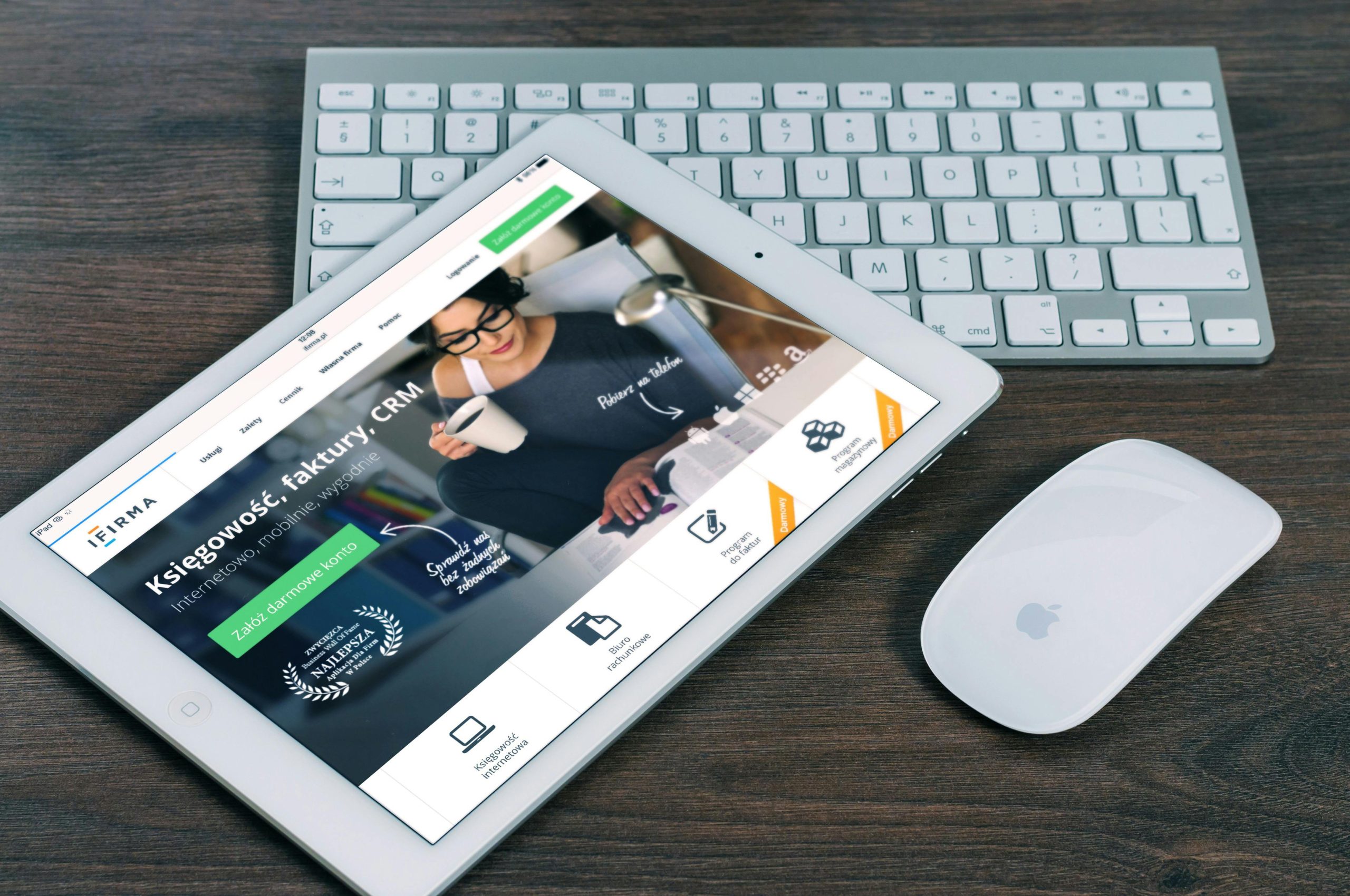 website design on a tablet device
