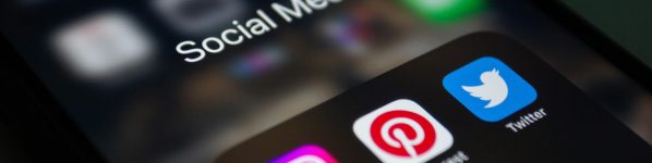 Social media icons on phone