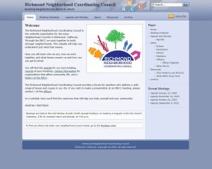 screenshot of old RNCC website