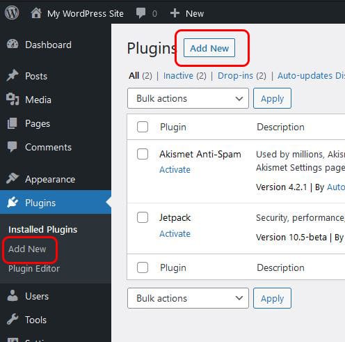 add new plugin button