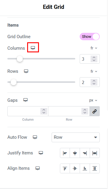 grid control options