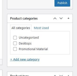 assign product category