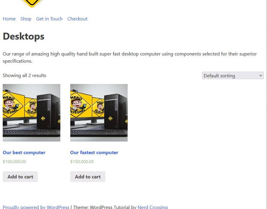 category page with products