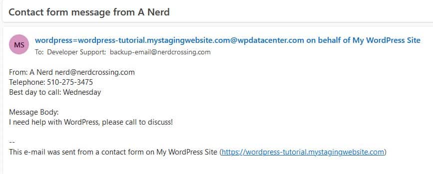 Email notification