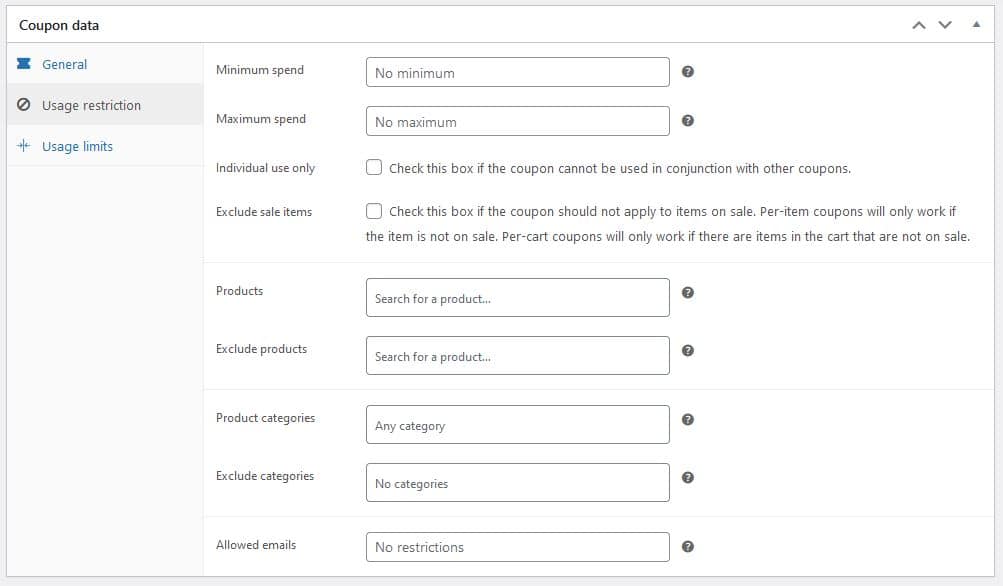 coupon additional settings