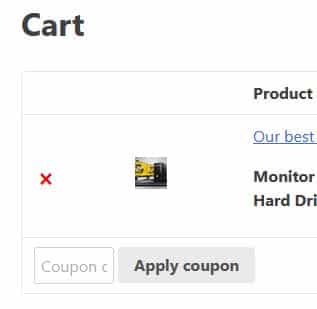 coupon in cart