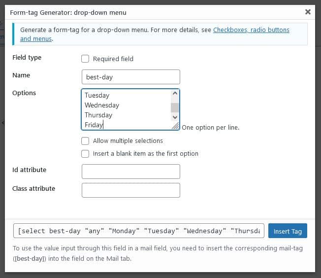 form dropdown