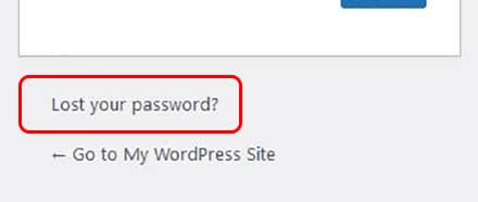 "Lost your password?" prompt
