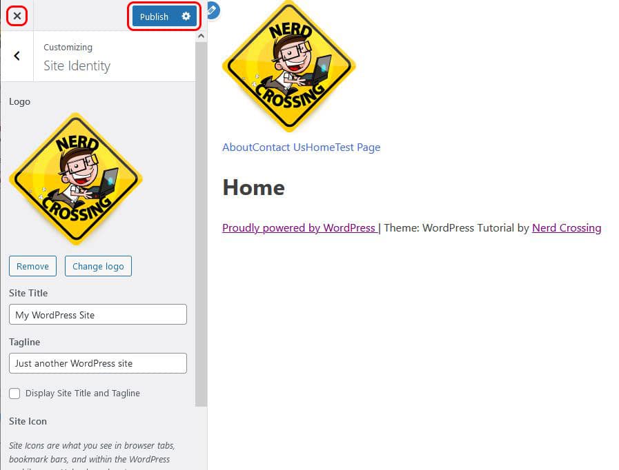 publish button