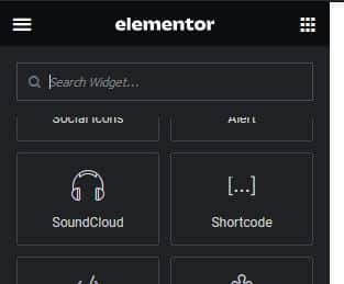 shortcode widget in elementor