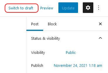 switch to draft link